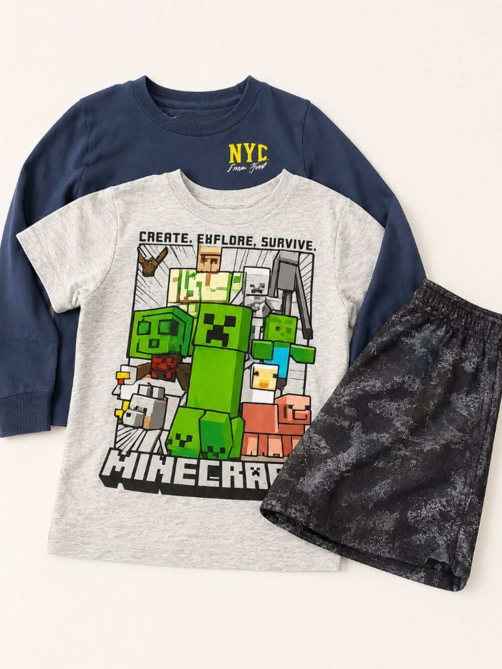 Minecraft Outfit Bundle Boys Size 5/6 Abercrombie Kids Long Sleeve Tee